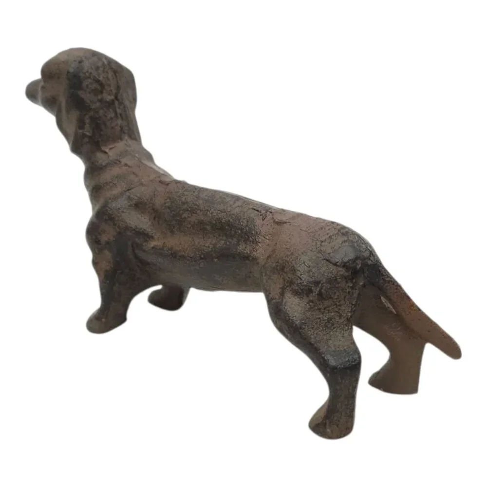 Dachshund Weiner Dog Figurine Statue Cast Metal Vintage Decorative Paper Weight